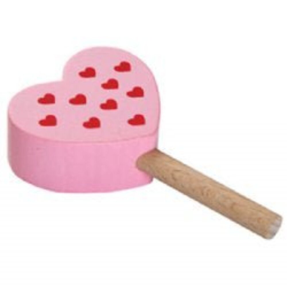 NWT Erzi Wooden Toys Raspberry Heart Lollipop Set of 2